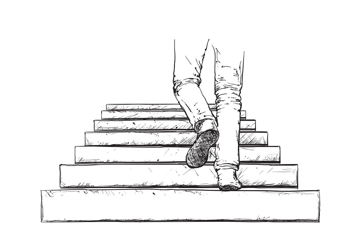Лестница рисунок карандашом
