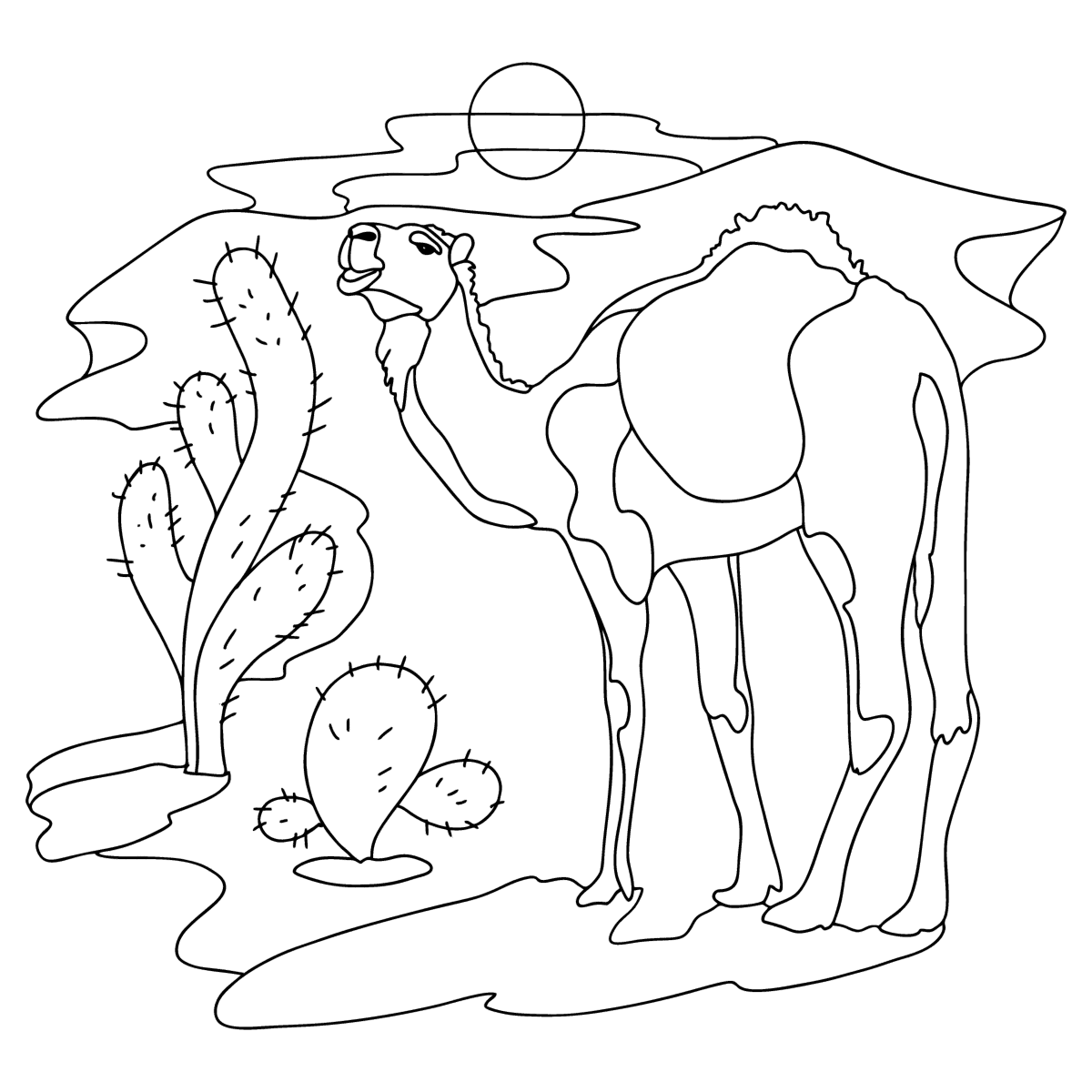 Верблюд раскраска