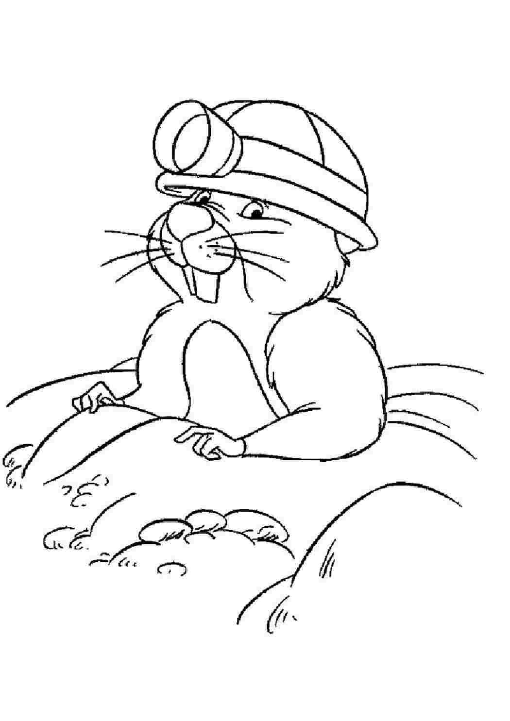 Крот раскраска