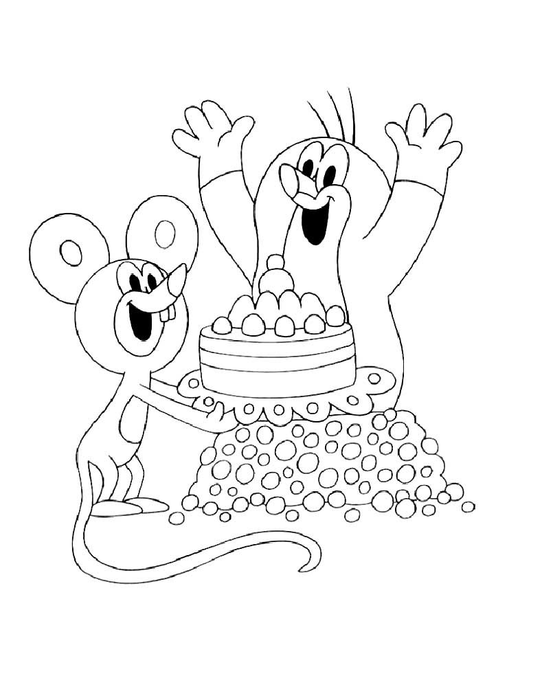 Кротик чешский раскраска