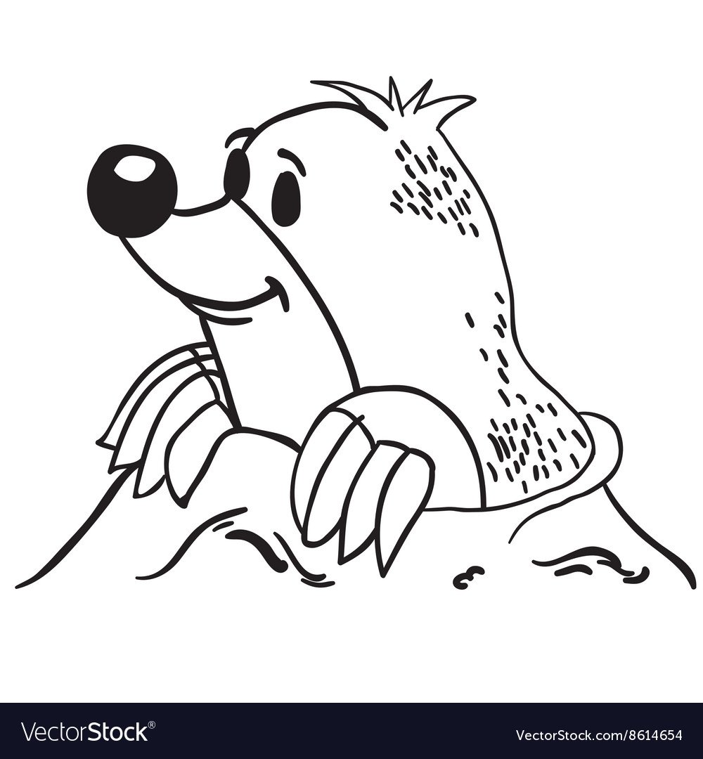 Раскраска маска для детей крота