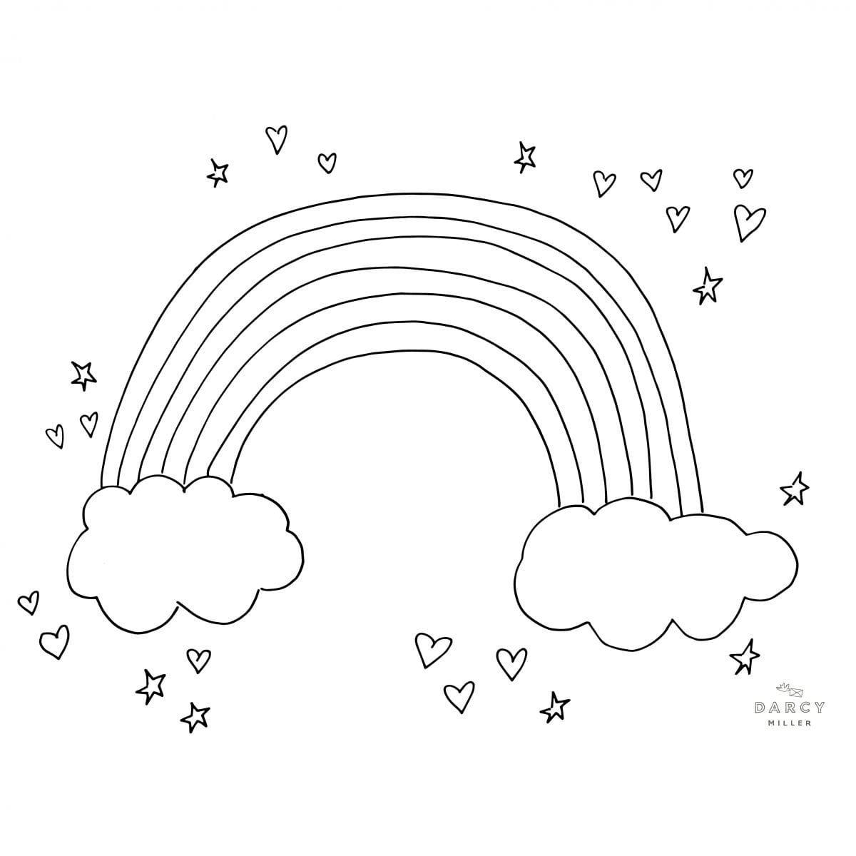 Раскраска Радуга на английском