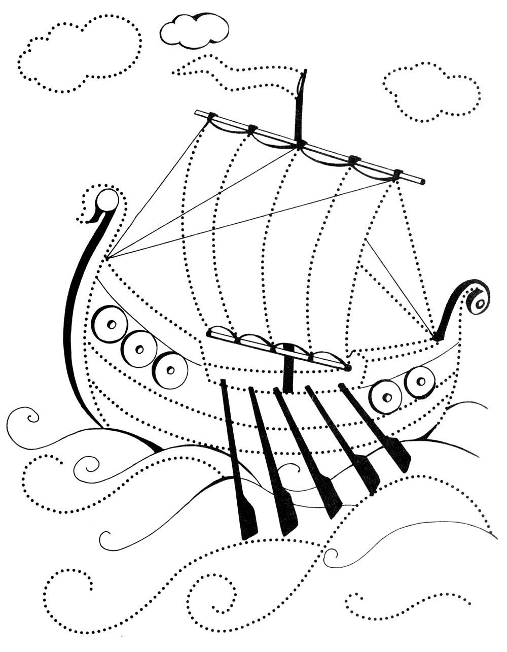 Соединить кораблик по точкам