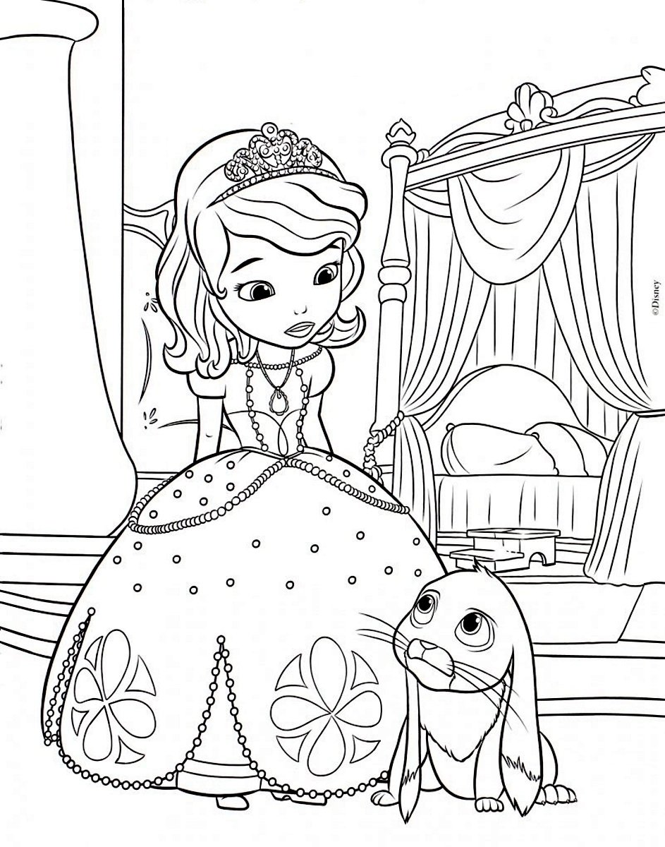 Раскраска Королевские питомцы Дисней