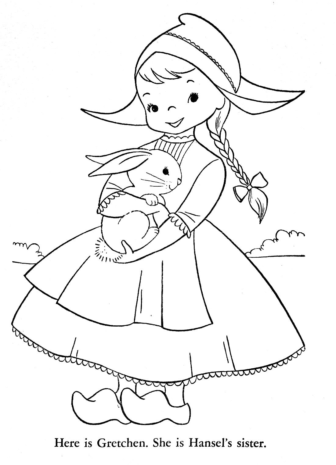 Раскраска зайчик с бантиком