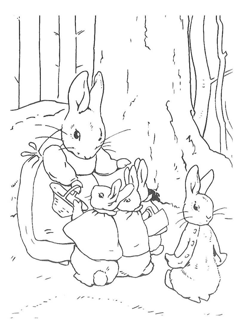 Пасхальный кролик раскраска