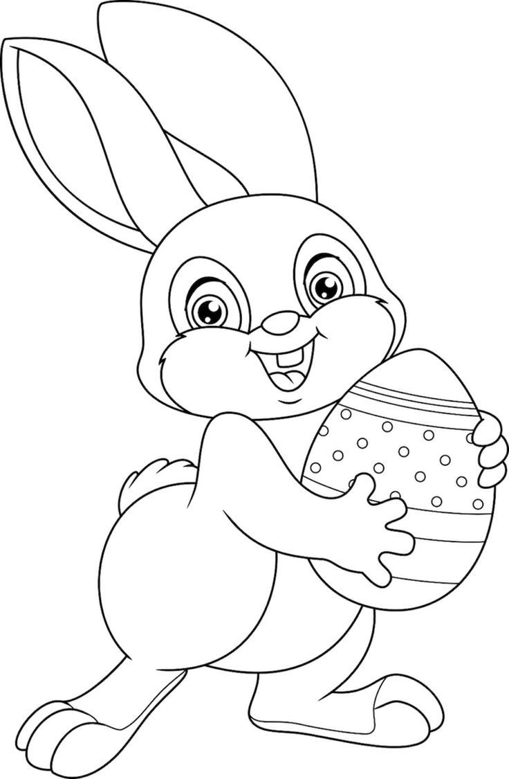 Заяц с морковкой раскраска