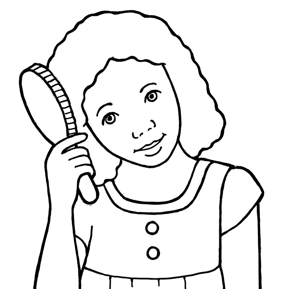 Парикмахер стрижет волосы нарисованная