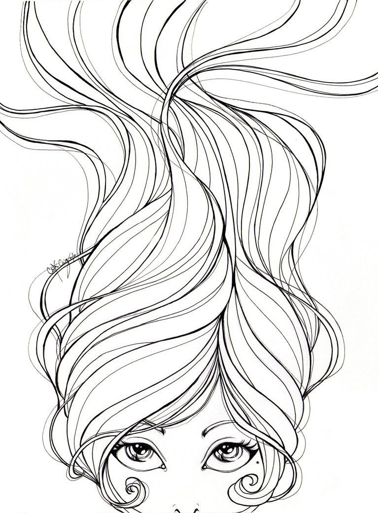 Раскраска девочка причесывается