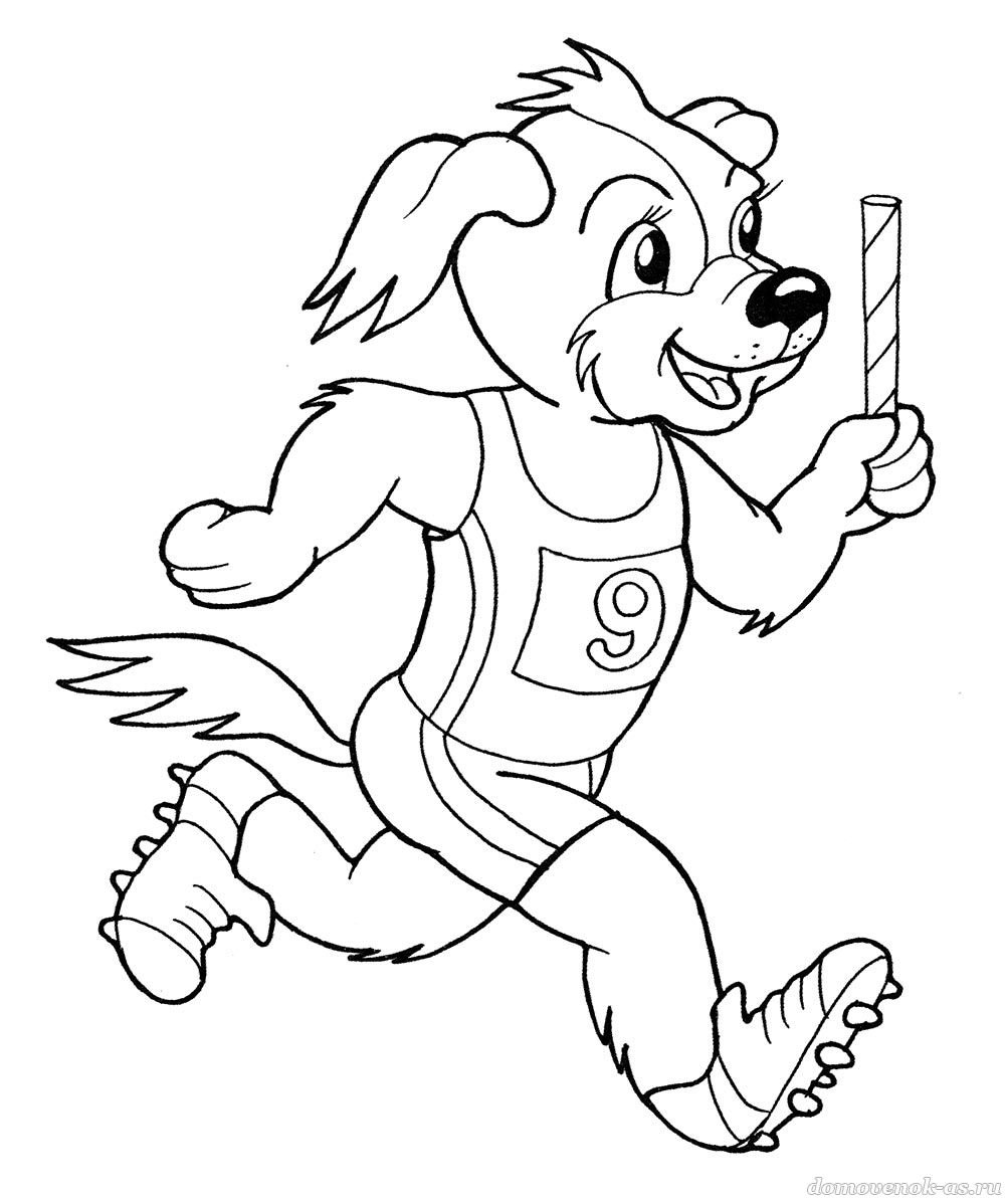 Раскраска тигр спортсмен