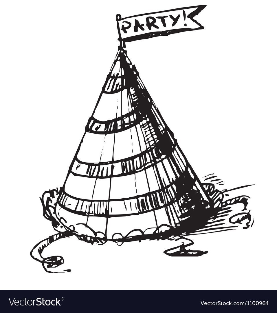 Праздничный колпак контур