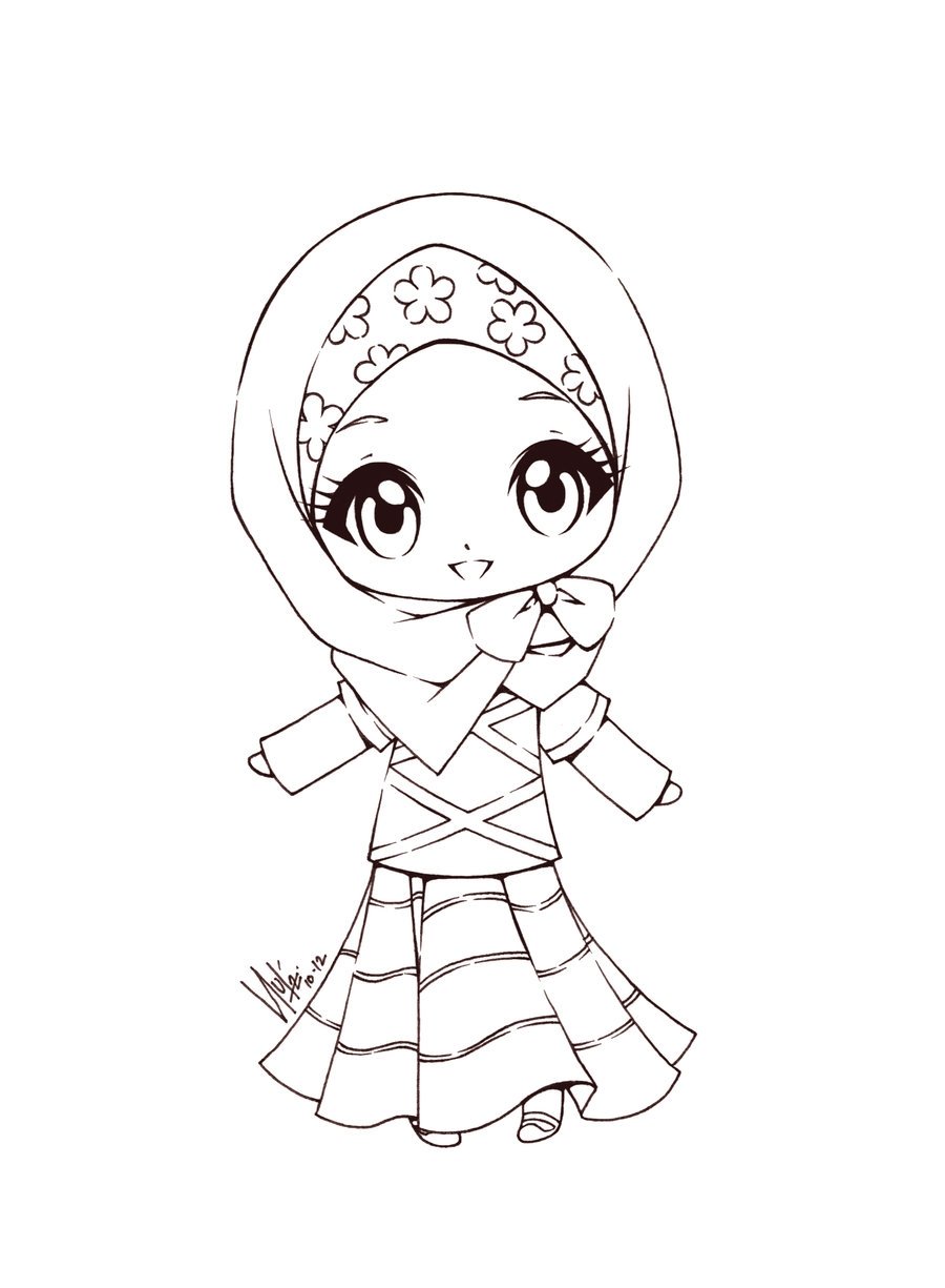 Раскраска мусульманка