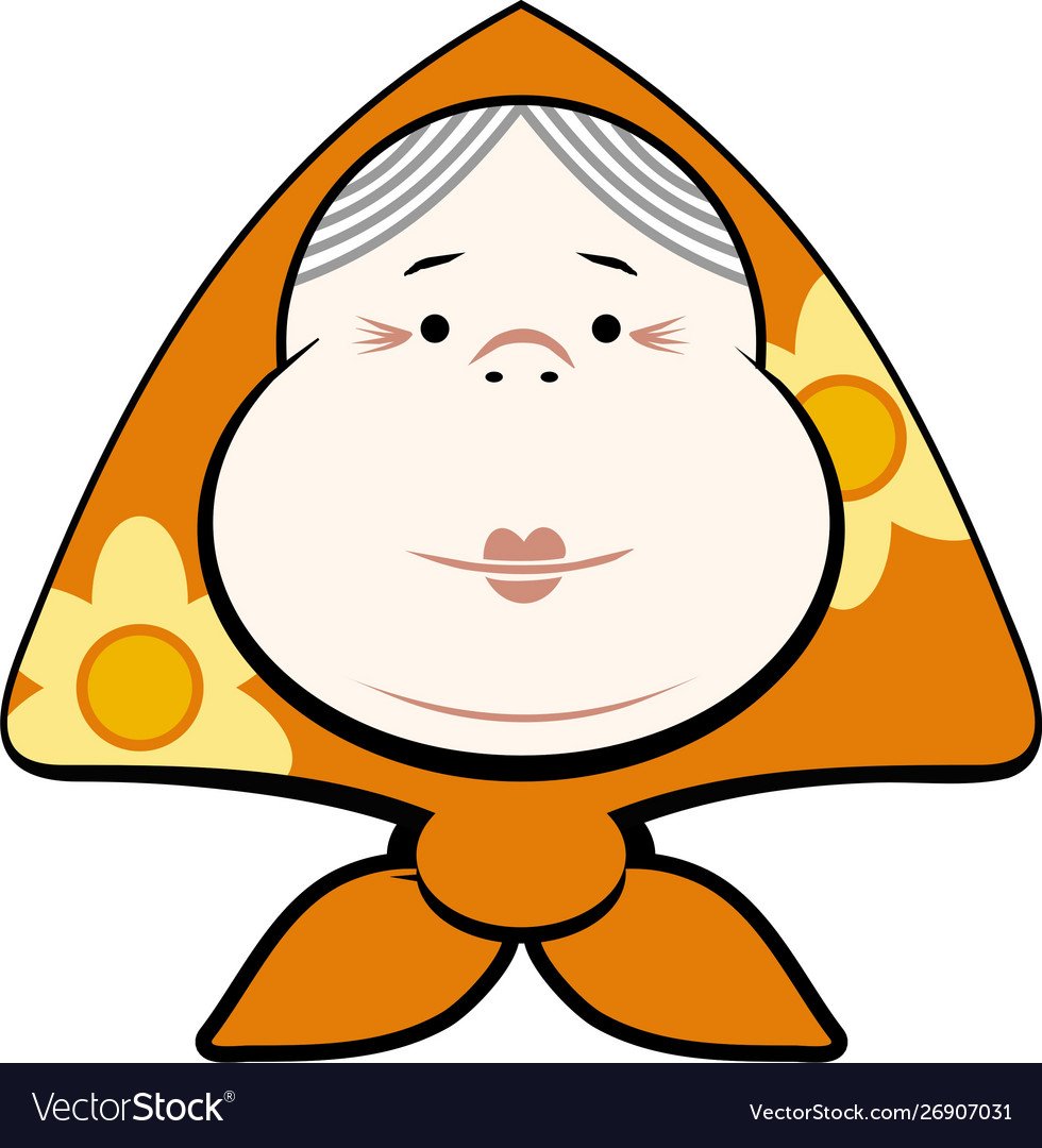 Мультяшная голова в платке