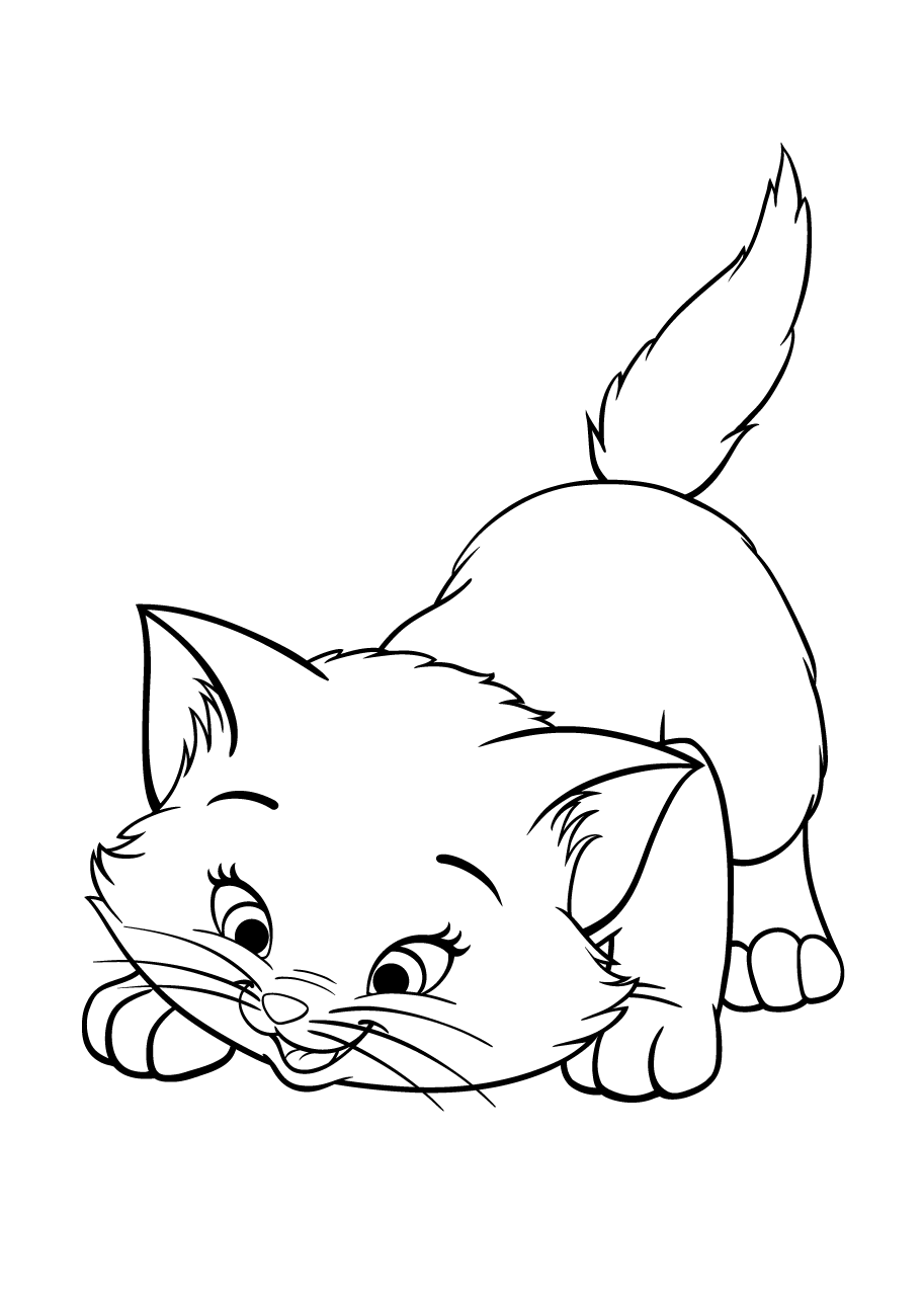 Кошка и мышка раскраска