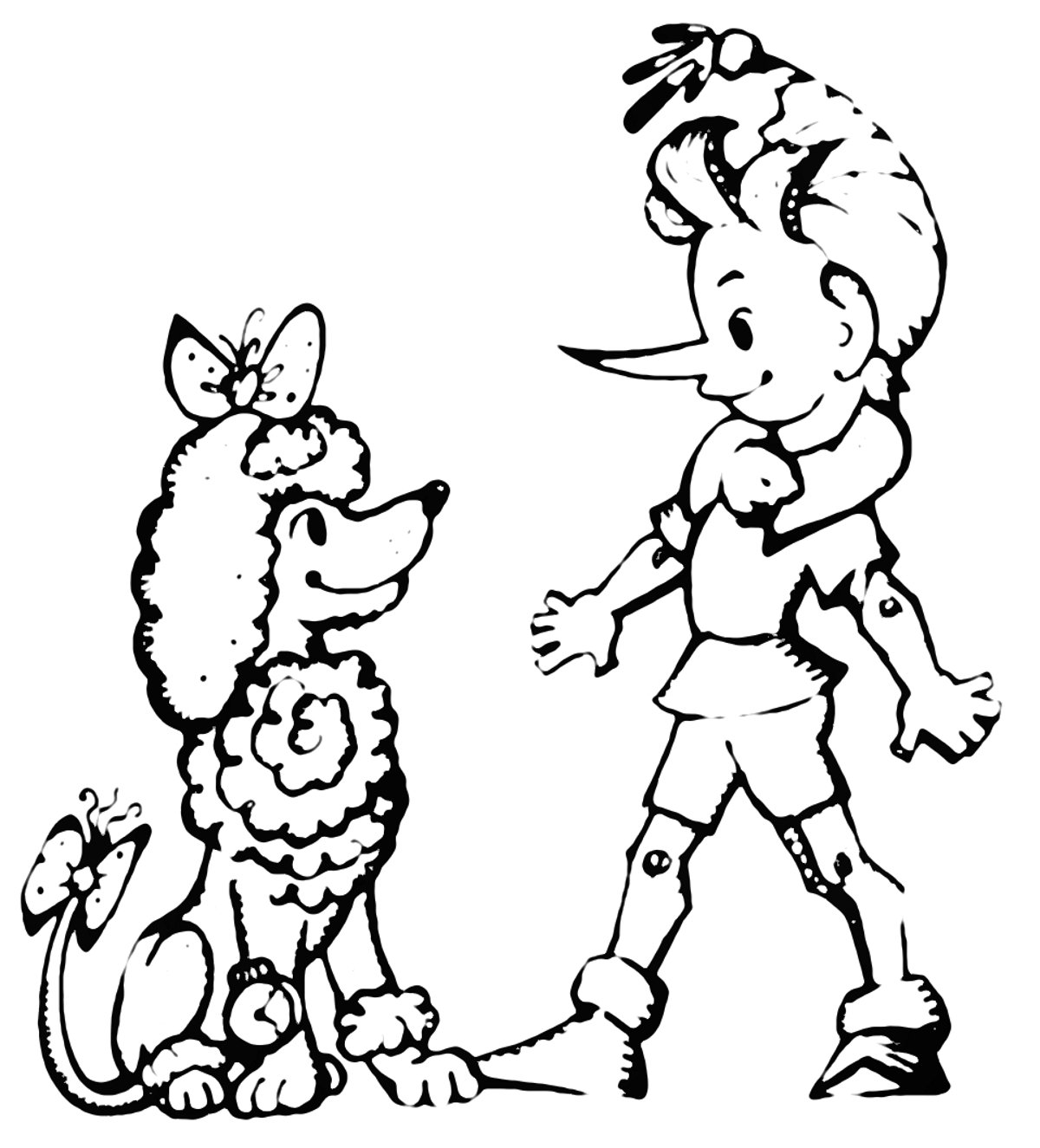 Раскраска кот Фигаро