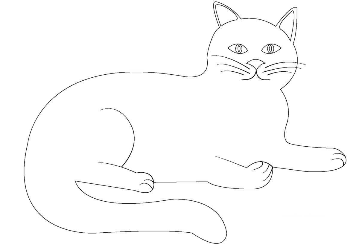 Трафарет котика для рисования
