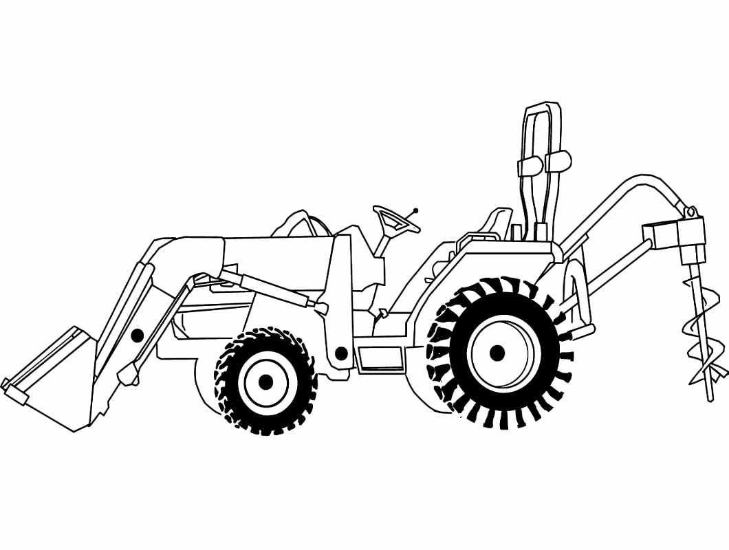 Раскраска ферма с трактором