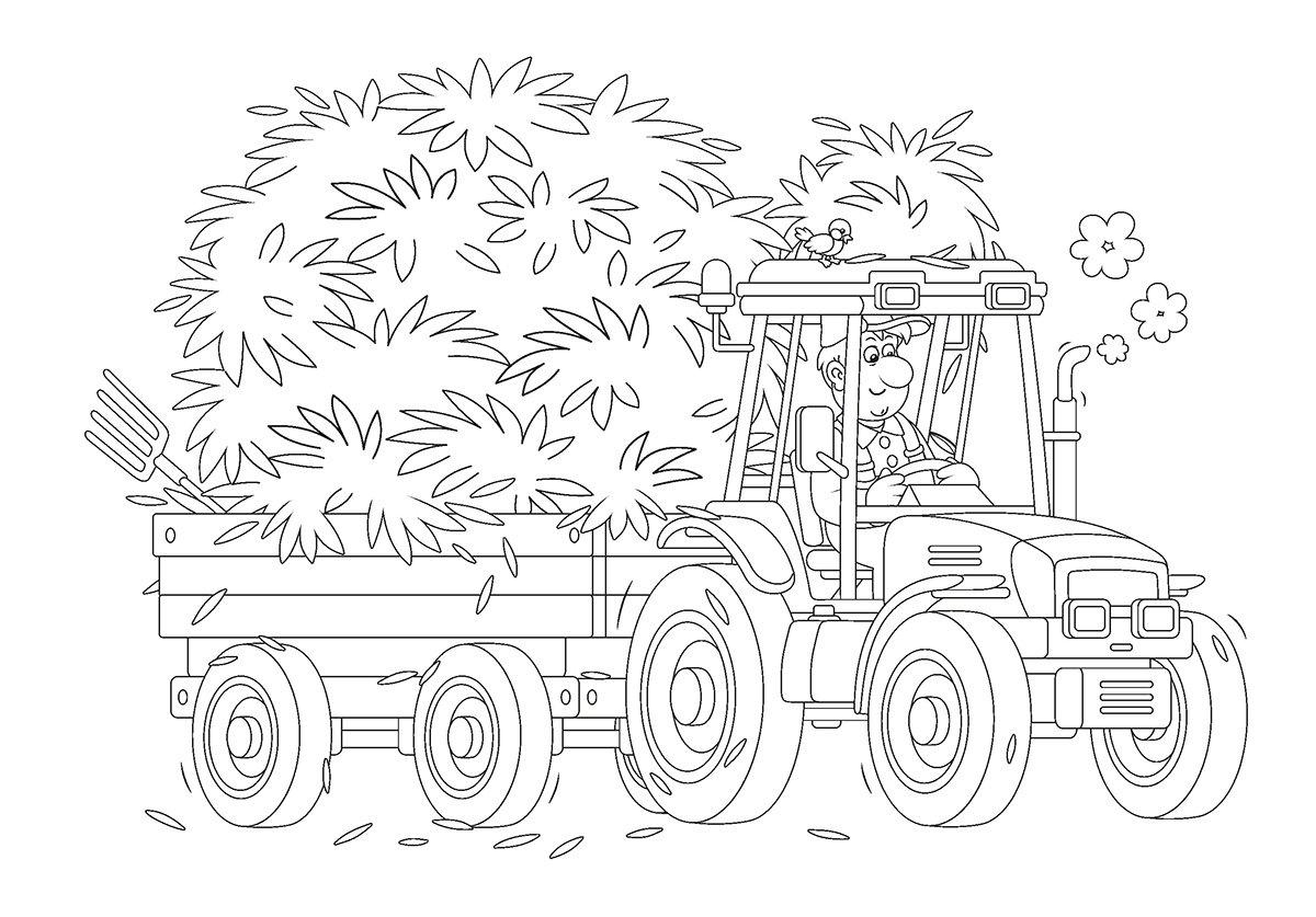 Газонокосилка раскраска для детей