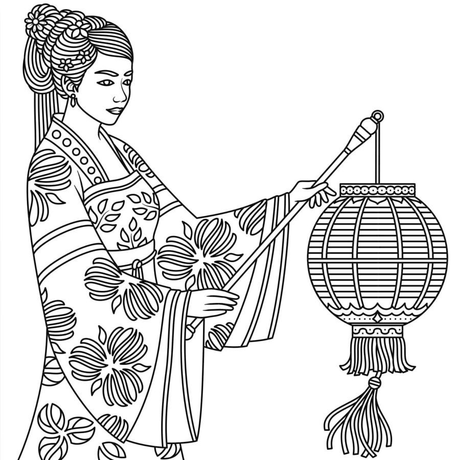 Китаянка раскраска