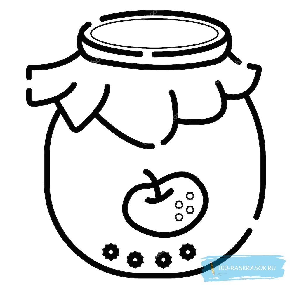 Банка с вареньем контур