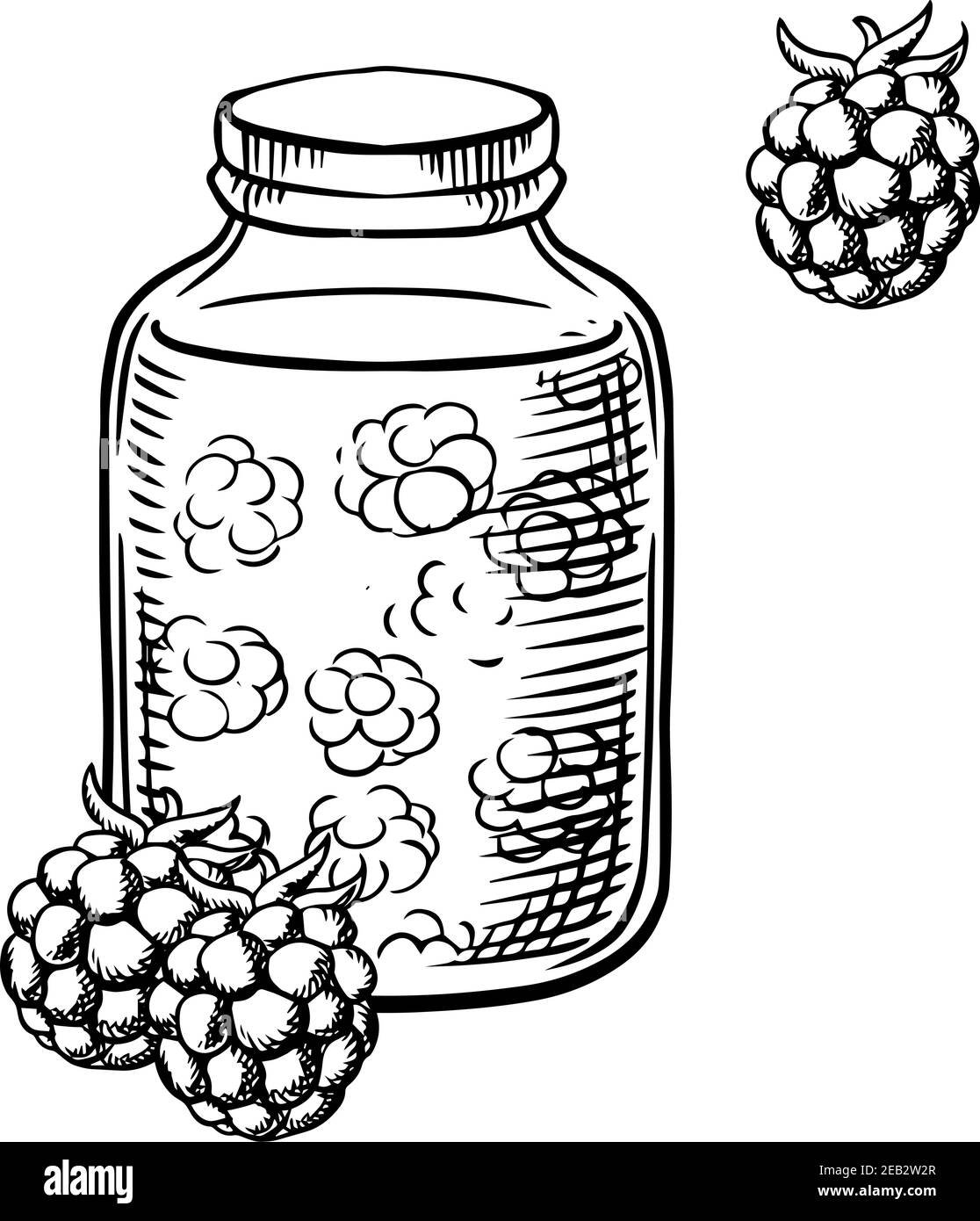 Банка с ягодами раскраска