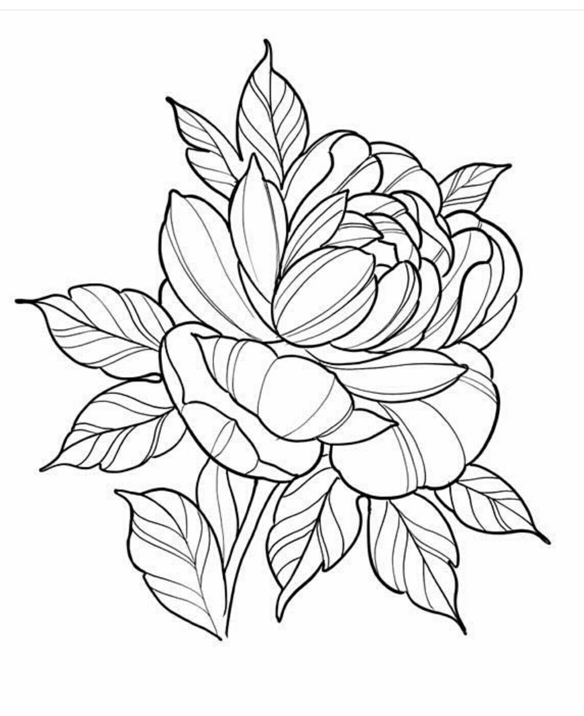 Трафарет "пионы"