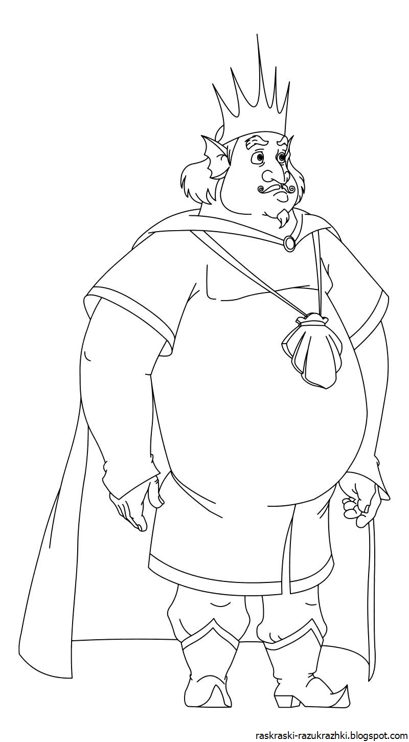 Три богатыря и Шамаханская царица. Раскраска