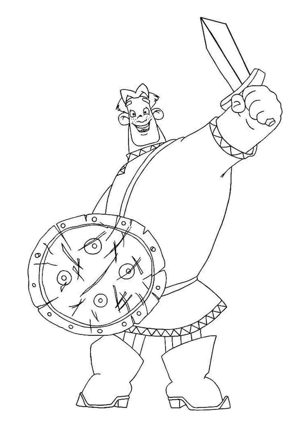 Раскраска три богатыря Настасья