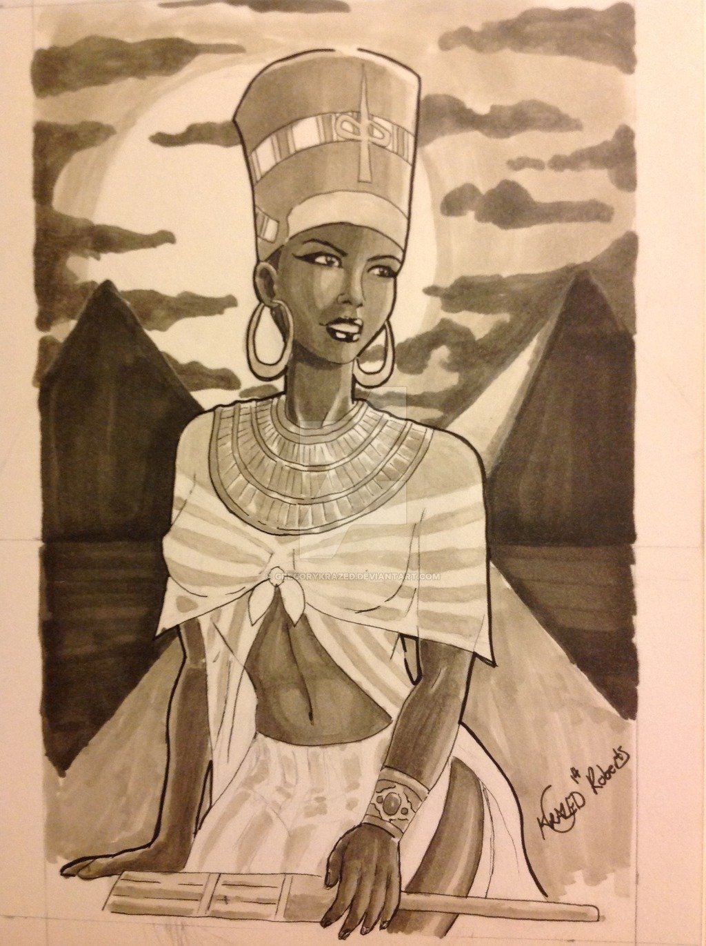 Царица Нефертити рисунок