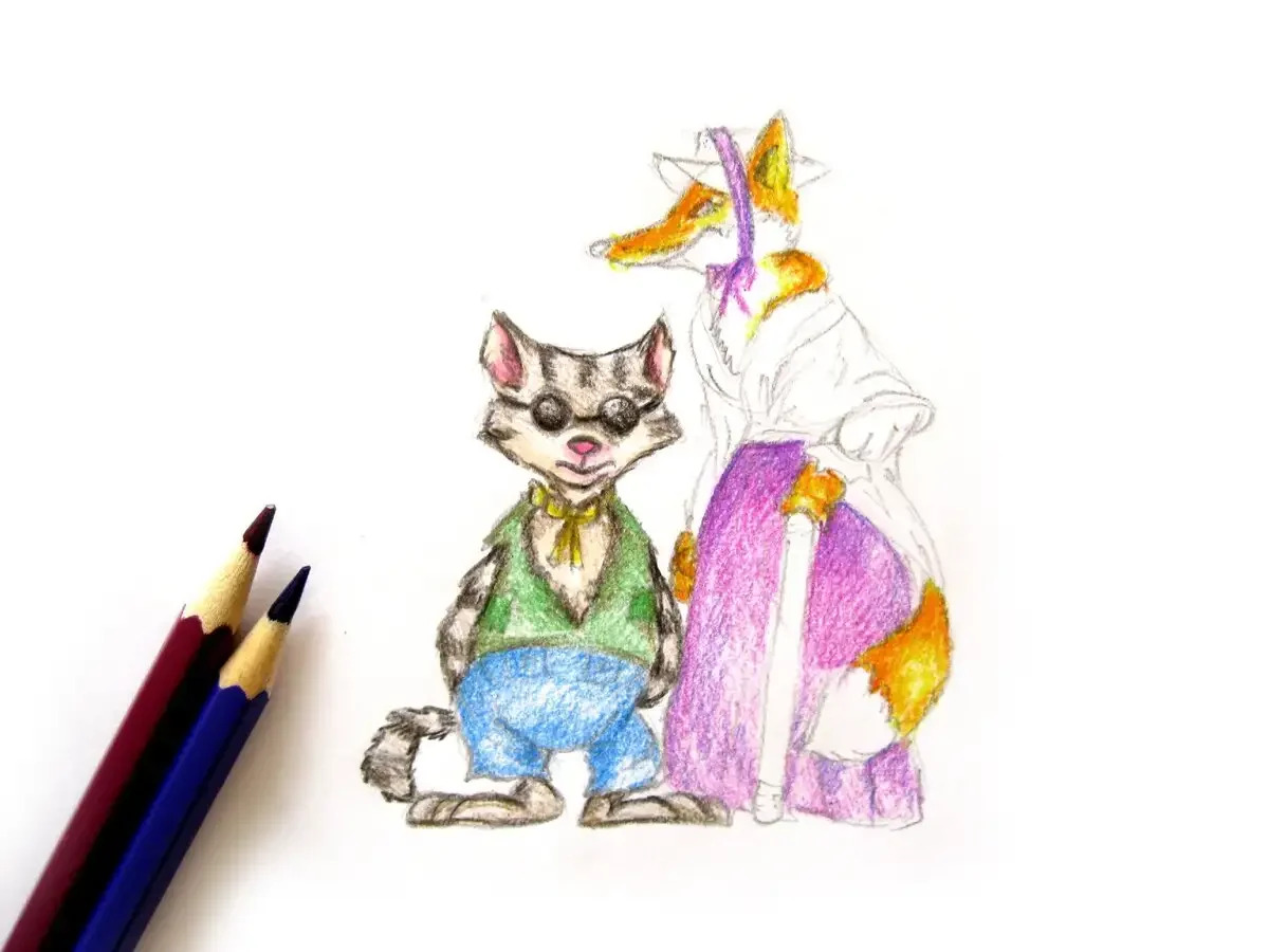 Кот Базилио рисунок