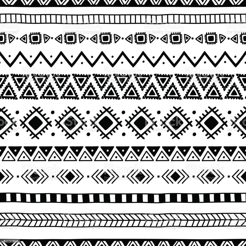 Красивый Этнический орнамент горизонтальный полоска
