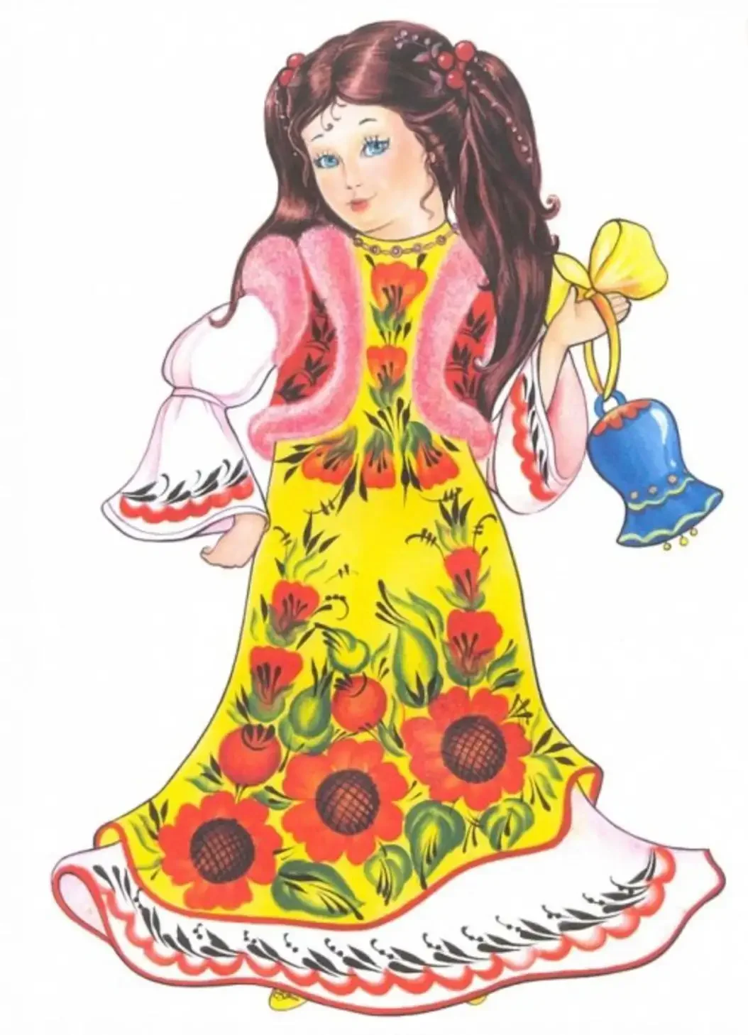 Гжель посуда раскраска для детей