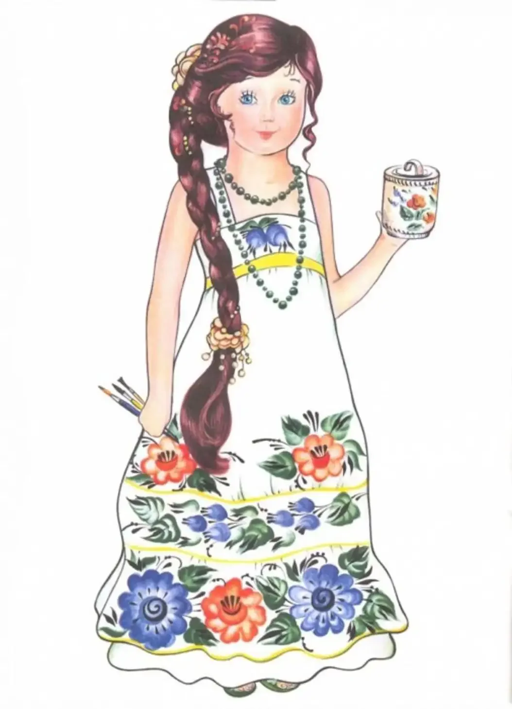 Раскраска урало сибирская роспись для детей