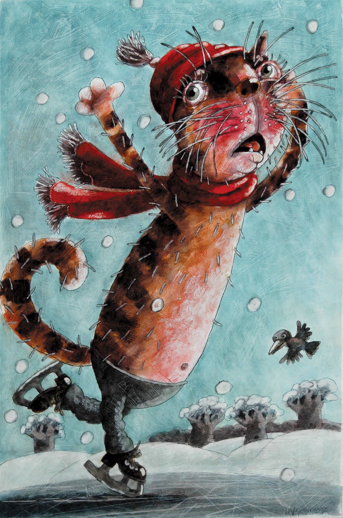 Кот на коньках