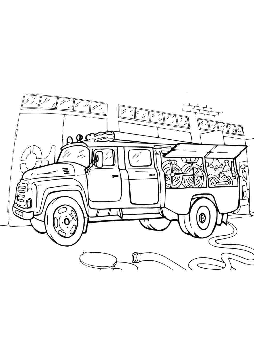 Раскраска пожарный