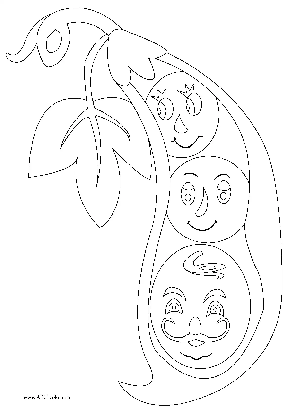 Горох раскраска