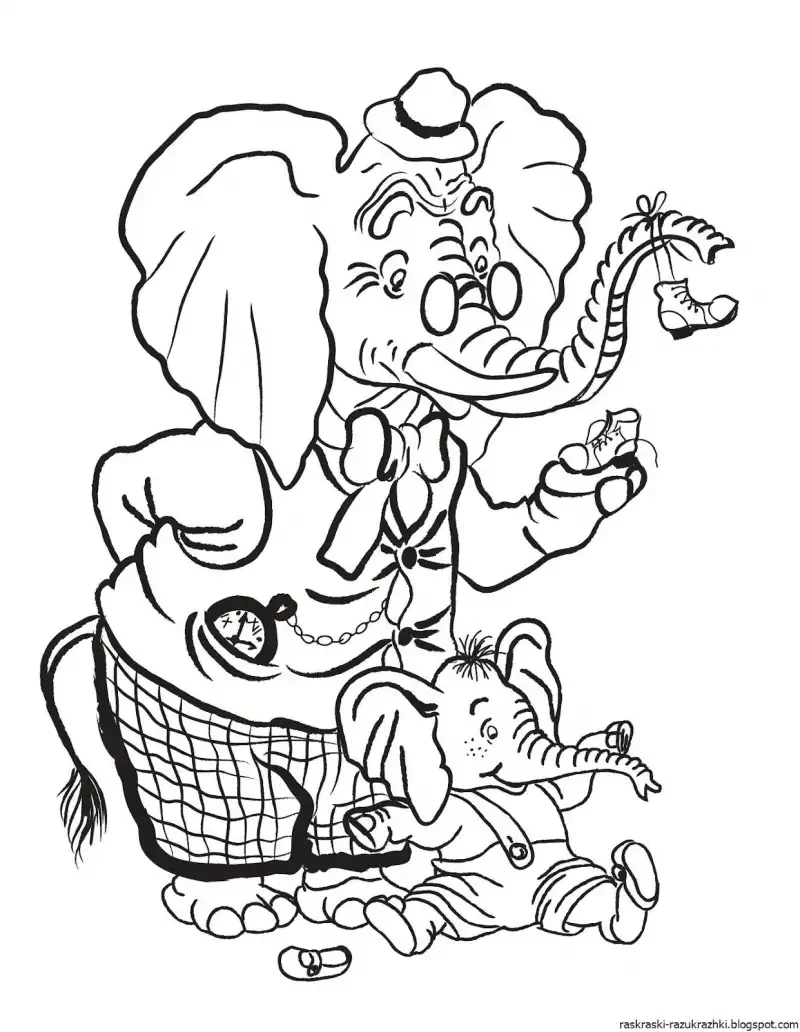 Раскраска Бармалей Чуковского