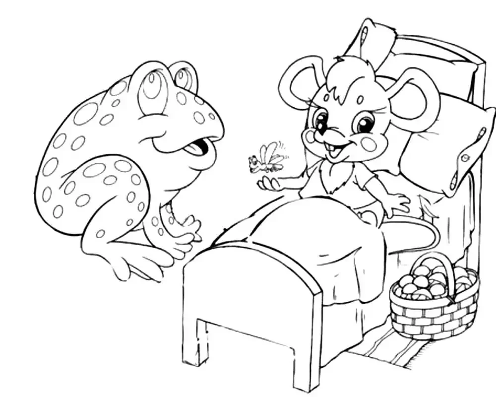 Раскраска к сказке о глупом мышонке Маршака для детей