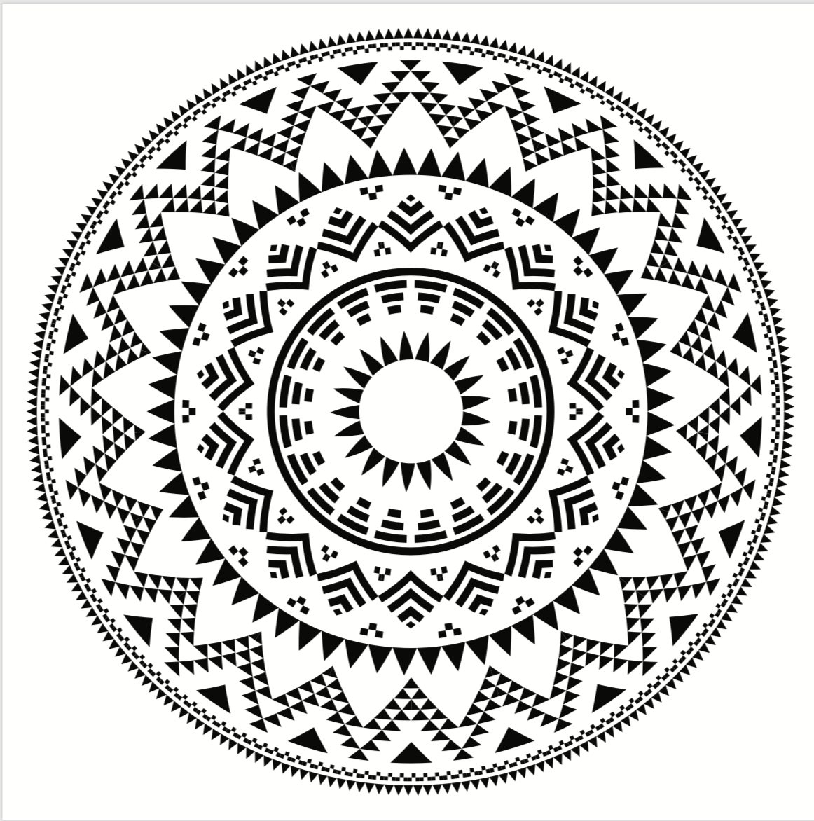 Цветочный орнамент по кругу