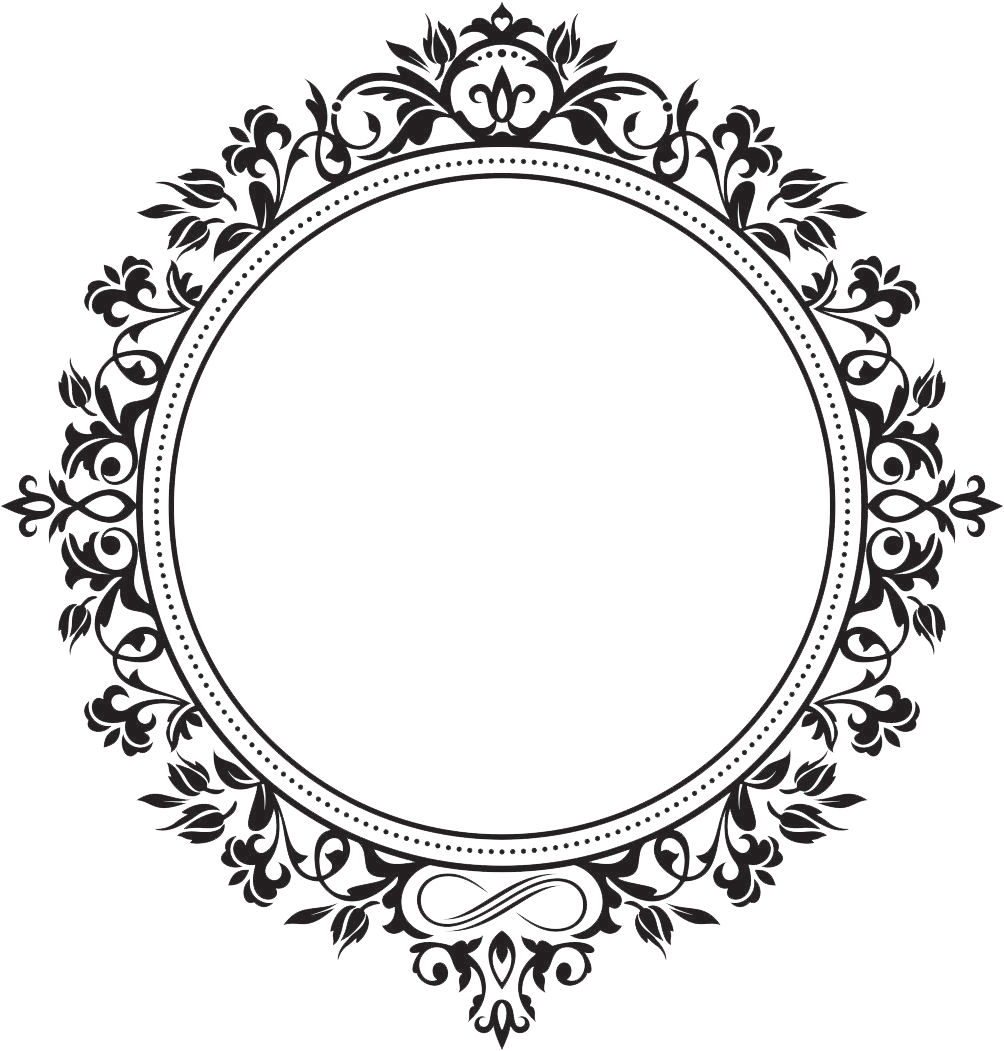 Черно белый орнамент круглый