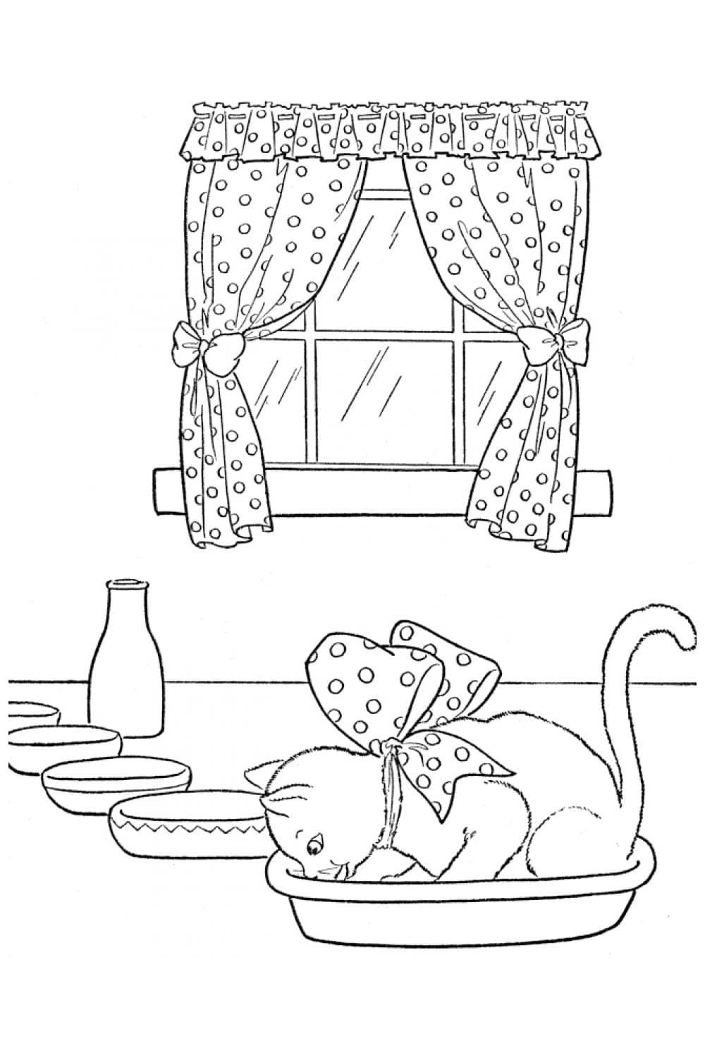 Раскраска домик изнутри