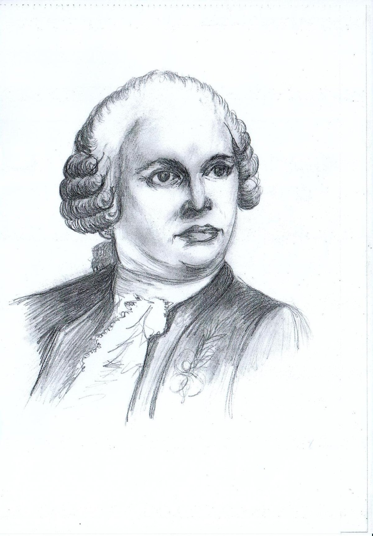 Ломоносов Михаил Васильевич портрет черно белый