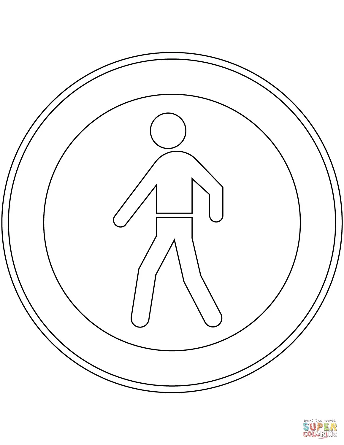 Дорожный знак пешеходная дорожка раскраска