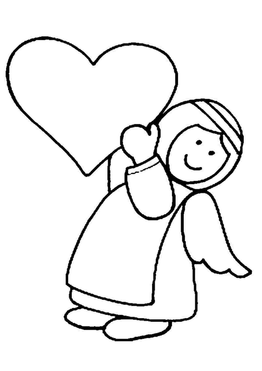 Ангел раскраска для малышей