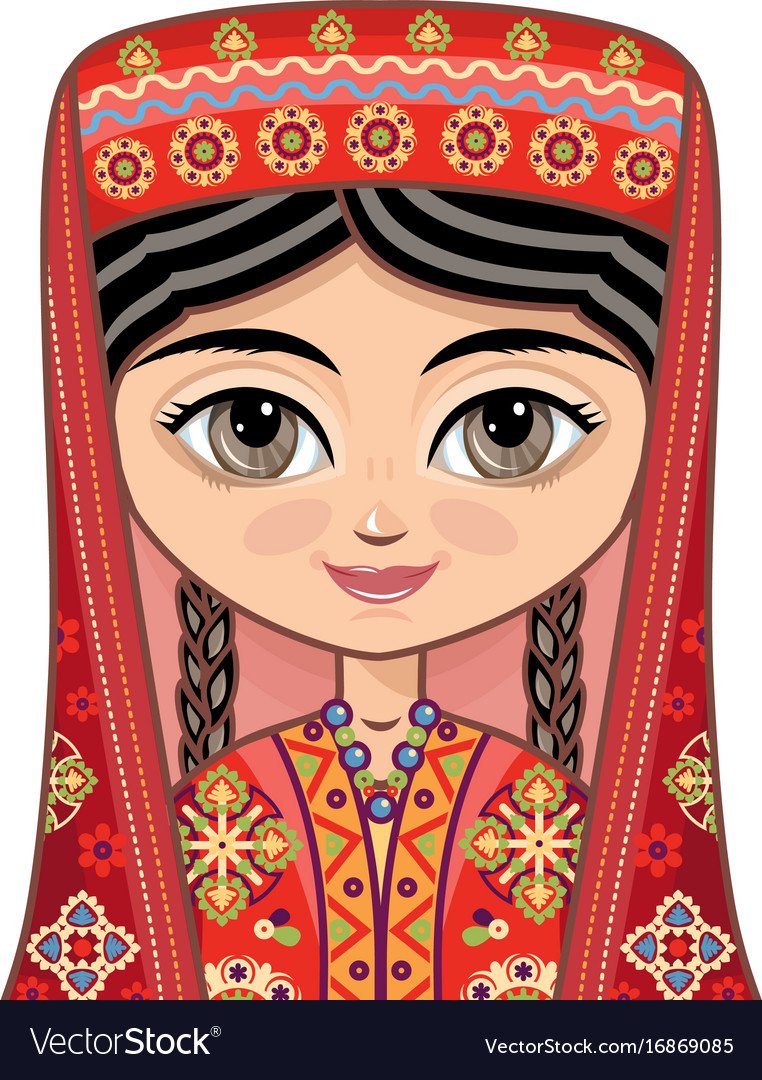 Армянка в национальном костюме вектор