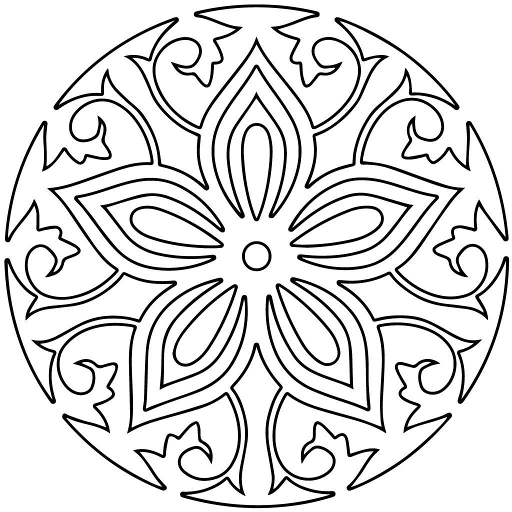 Контурный узор в круге