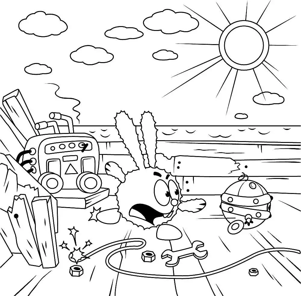 Раскраска Смешарики Люсьен