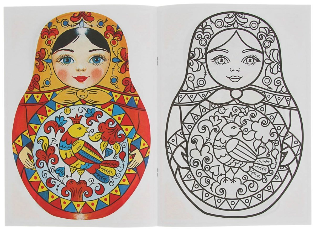 Раскраска Матрешка