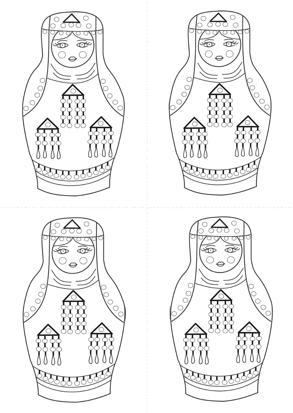 Эскизы матрешек для росписи