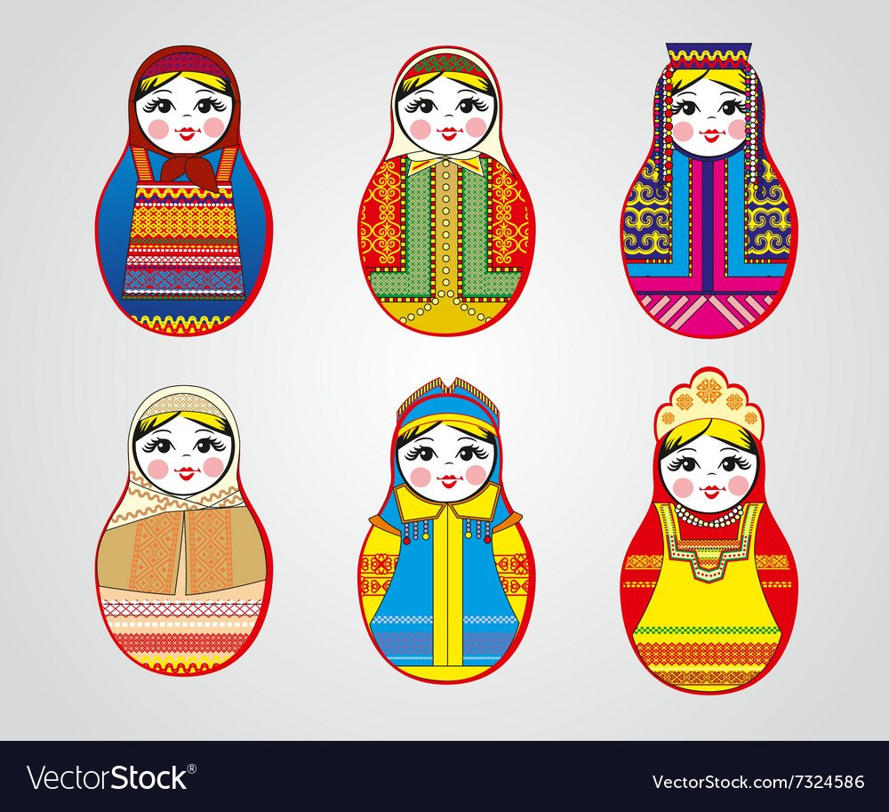 Макет матрешки для рисования